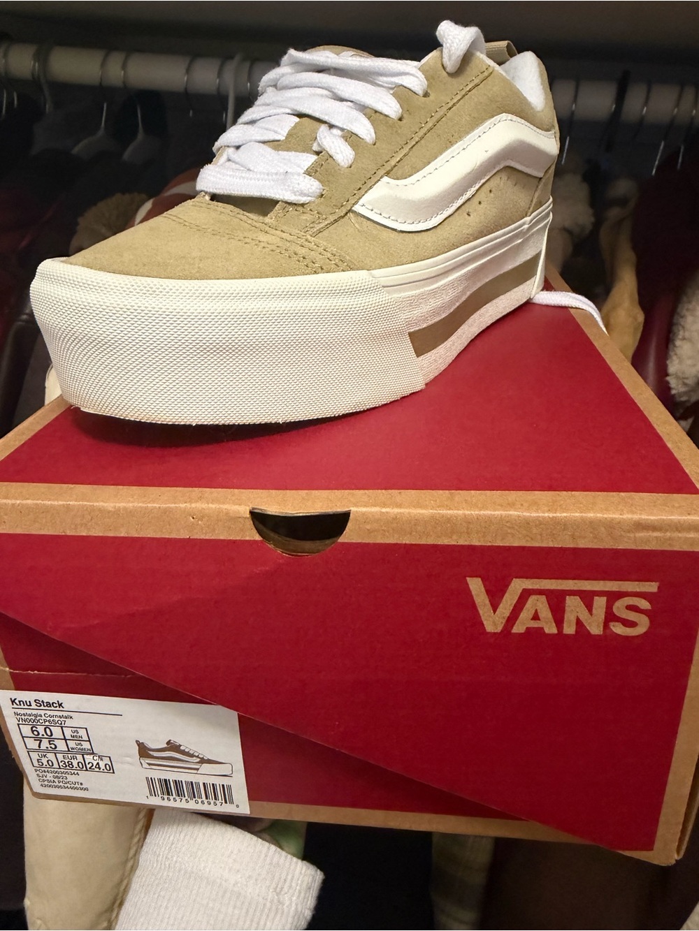 Vans Old Skool Platform Sneakers - Tan & White